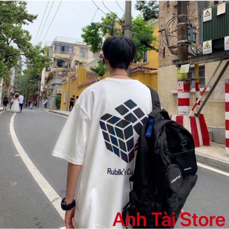 Áo thun tay lỡ phông Unisex nam nữ Cotton oversize đến 75kg form rộng Rubiks Cube ATP 01 | WebRaoVat - webraovat.net.vn