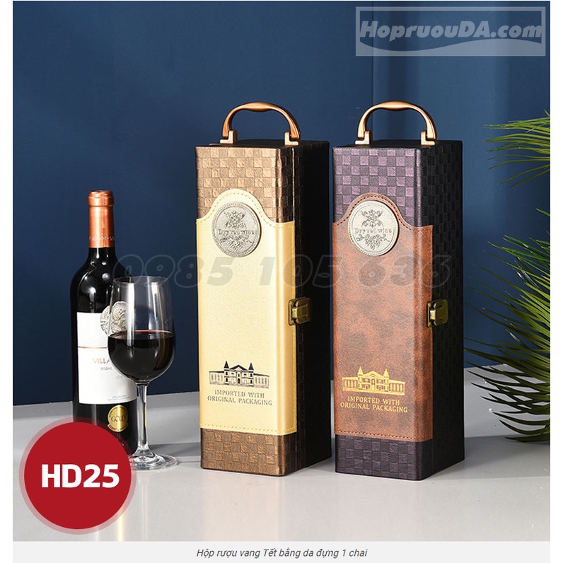 HỘP RƯỢU DA CAO CẤP ĐƠN SIÊU SANG