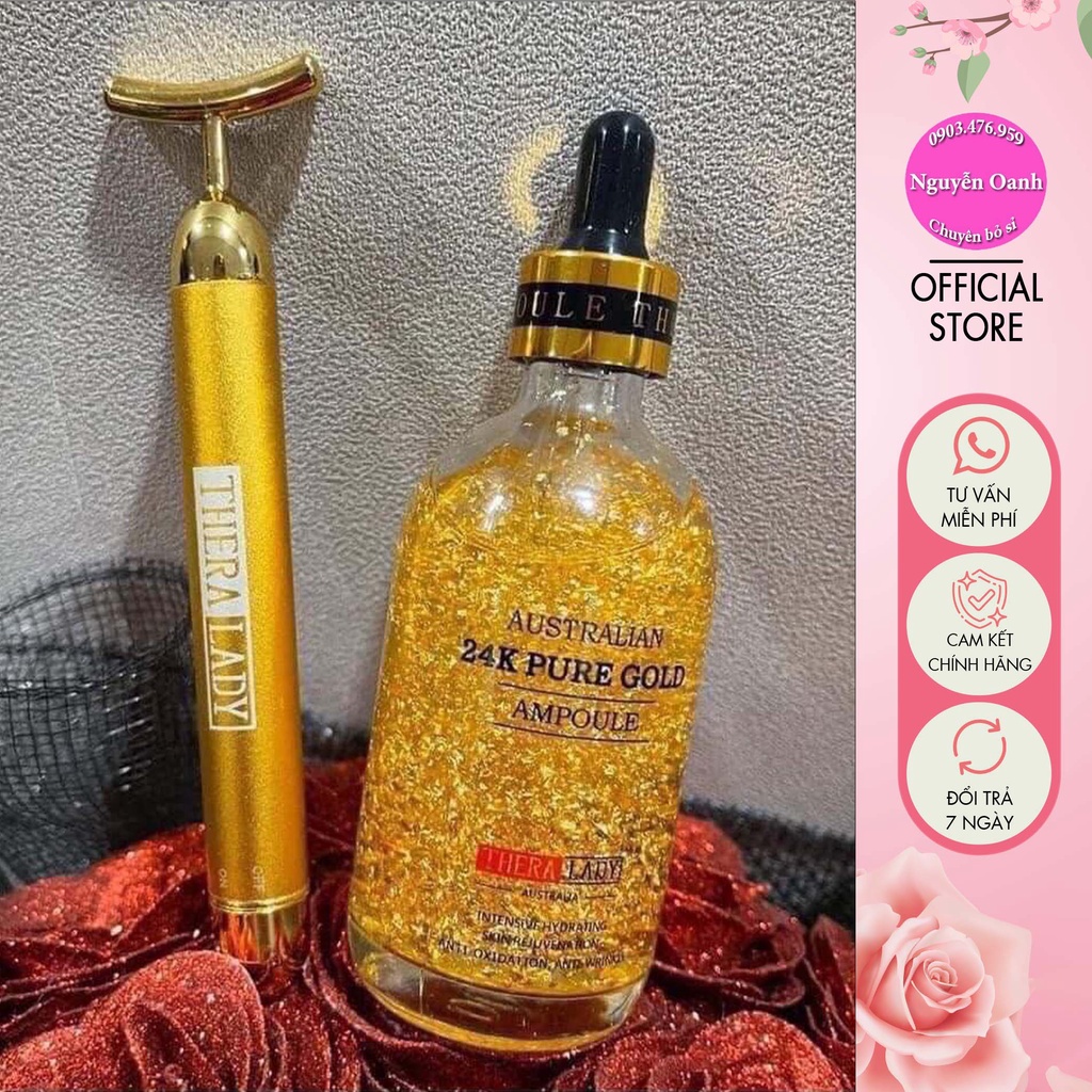 ( Sét Serum tinh chất 24K Pure Gold ) Ampoule Úc Thera Lady lọ 100ml - CO152