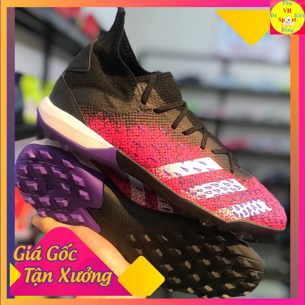 [Hàng mới][Cực HÓT] Giày đá bóng sân cỏ nhân tạo Adidas Predator Freak.3 TF Tím Đen