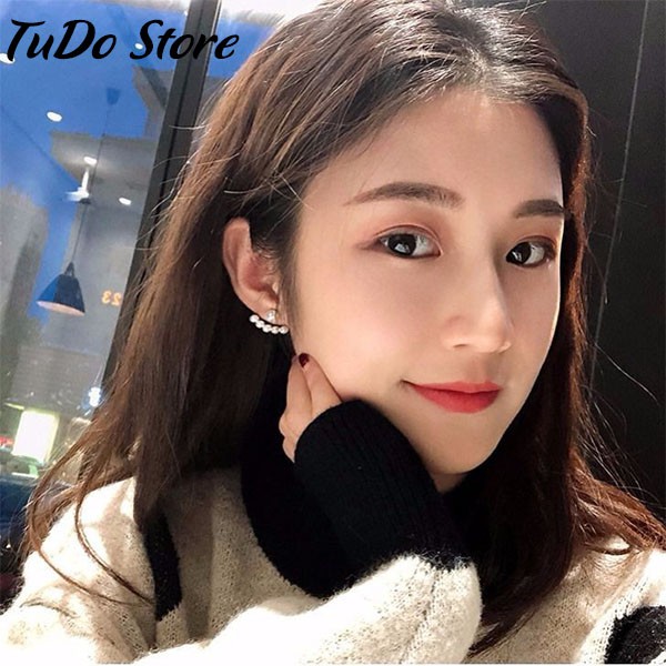 Khuyên tai, bông tai nữ Hàn vầng trắng vành tai màu bạc, vàng trẻ trung HT12