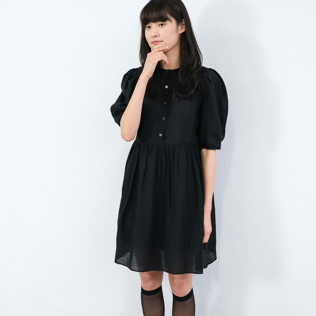 Doll dress - đầm babydoll trơn vải rayon cao cấp Hàn Quốc