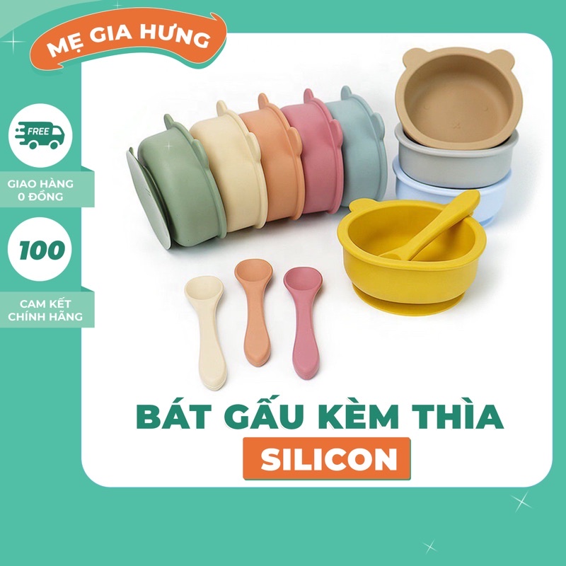 BÁT GẤU KÈM THÌA SILICON