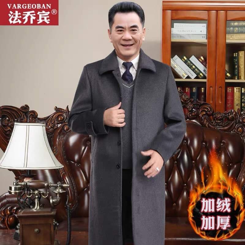 Áo khoác dạ nam trung niên lót bông trần dày dặn ấm áp NP2614