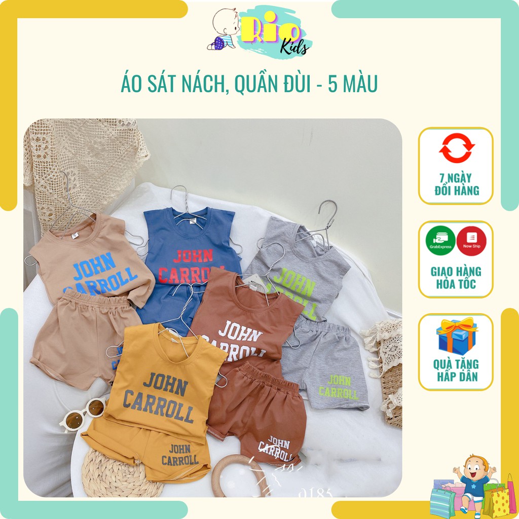 Bộ ba lỗ quần chip thun lạnh Minky Mom in họa tiết đáng yêu cho bé trai bé gái từ 4-15kg mặc ở nhà - Riokids BL4