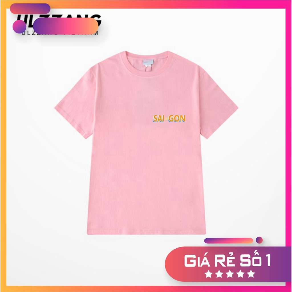 Áo thun tay lỡ ULZZANG cotton dáng unisex form rộng in hình sài gòn