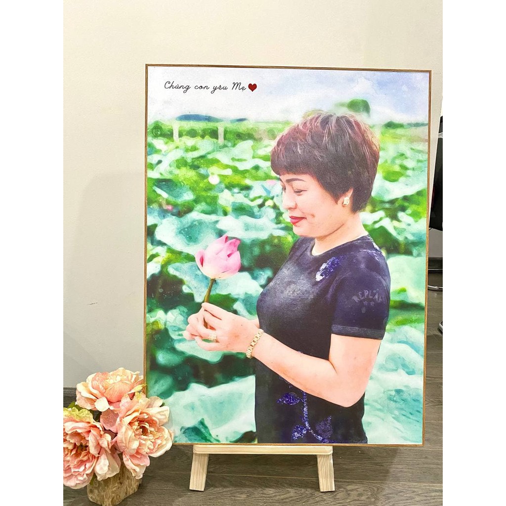 Tranh chân dung màu nước vẽ theo yêu cầu kích thước 20x30, 60x80- trước khi giao cho khách | BigBuy360 - bigbuy360.vn