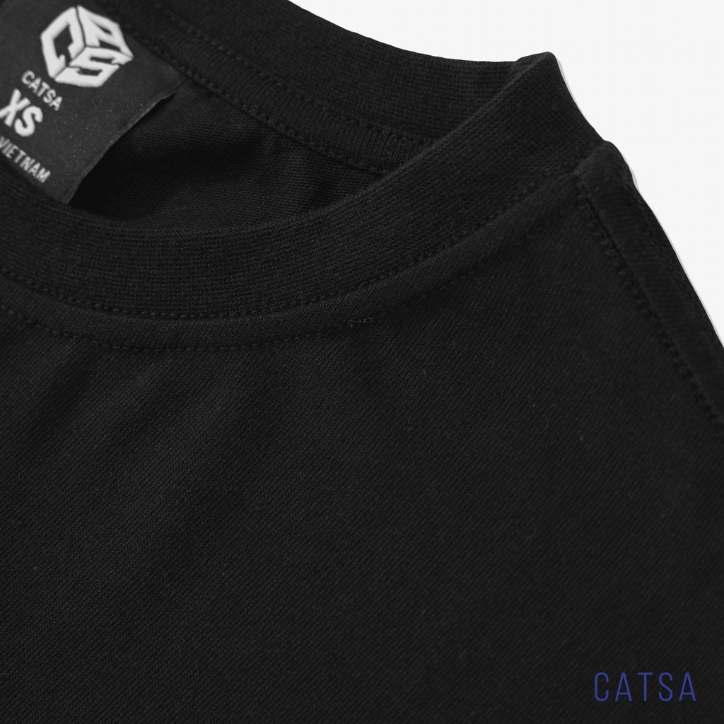 Áo thun cổ tròn CATSA Tshirt trơn, co giản, thấm hút mồ hôi ATN302 - ATN301