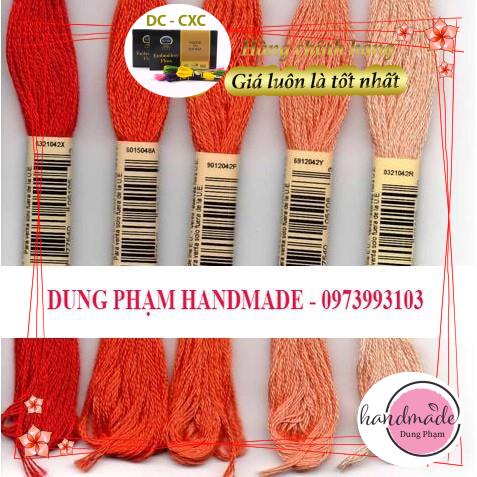 SET CHỈ THÊU - MÀU NHƯ HÌNH - MS 47 / SET 5 TÉP CHỈ THÊU COTTON CXC KHÔNG PHAI MÀU