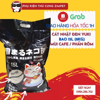 Cát vệ sinh Nhật Bản Yuki 15L- 8kg - Cát vệ sinh cho mèo - Cát Nhật Đen 15L