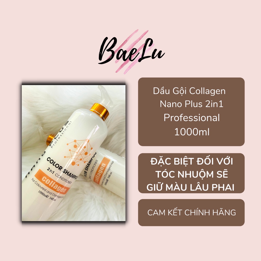 Dầu gội collagen phục hồi tóc hư tổn sau khi nhuộm, duỗi, uốn, đặc biệt dầu gội giữ màu tóc nhuộm lâu phai 1000ml