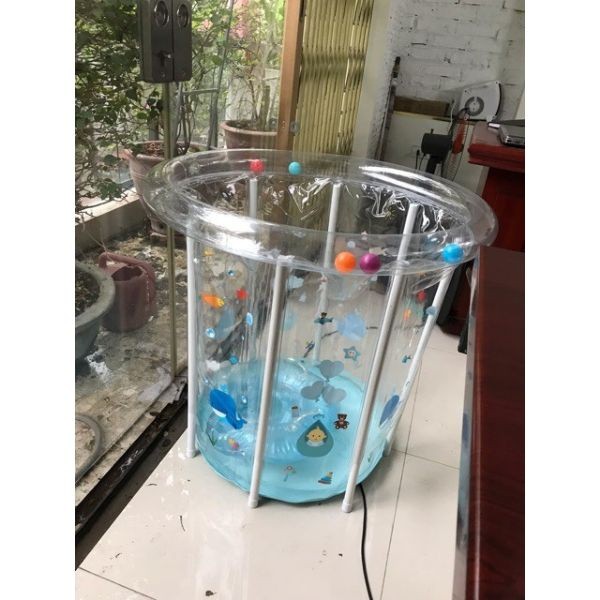 Bể Bơi Thành Cao Doctor Dolphin Cho Bé 80cmx80cm tặng kèm phao đỡ cổ