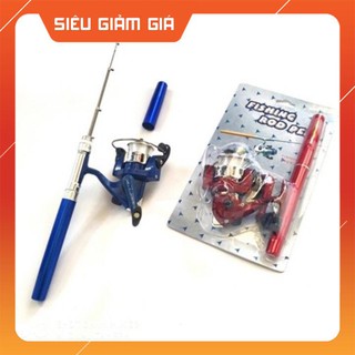 Bộ cần câu bút máy đứng dài 1m6 nhét cốp xe máy bộ y hình cần cực khoẻ giá rẻ giá Rẻ