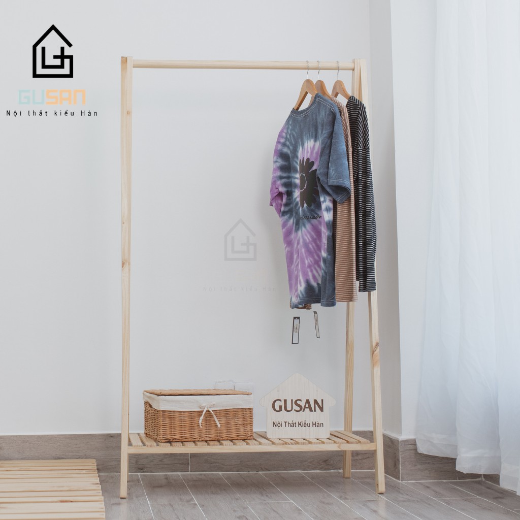 Giá Treo Quần Áo ❤️FREESHIP❤️ Gỗ GUSAN A Hanger 1FM Gỗ 1 Tầng Nội Thât Kiểu Hàn