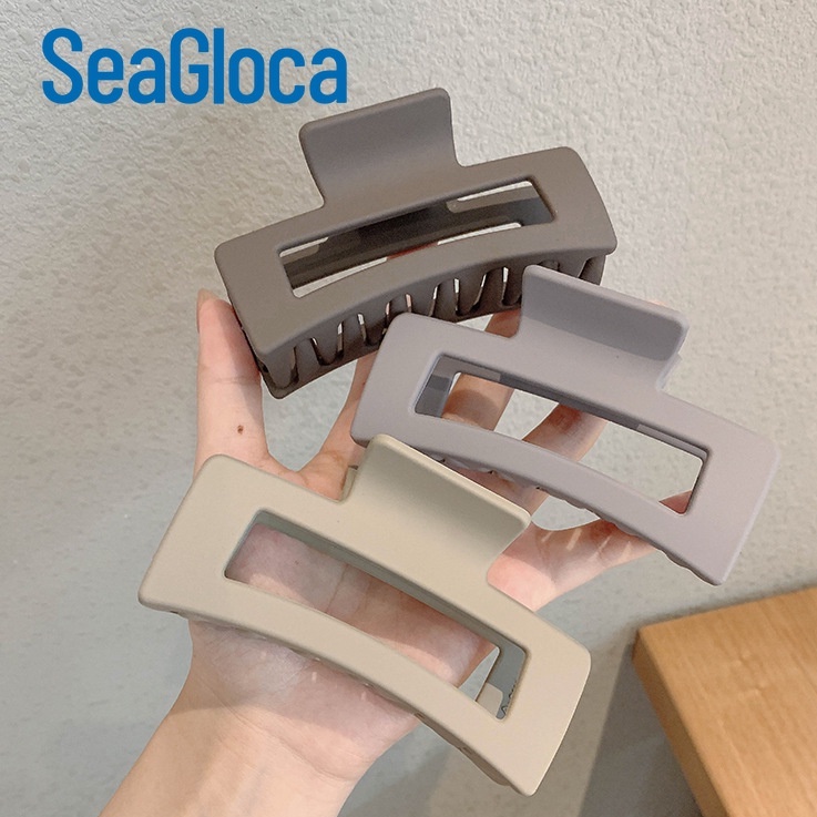 Kẹp Tóc Seagloca Dáng Vuông Chất Liệu Acrylic Phong Cách Retro Đơn Giản