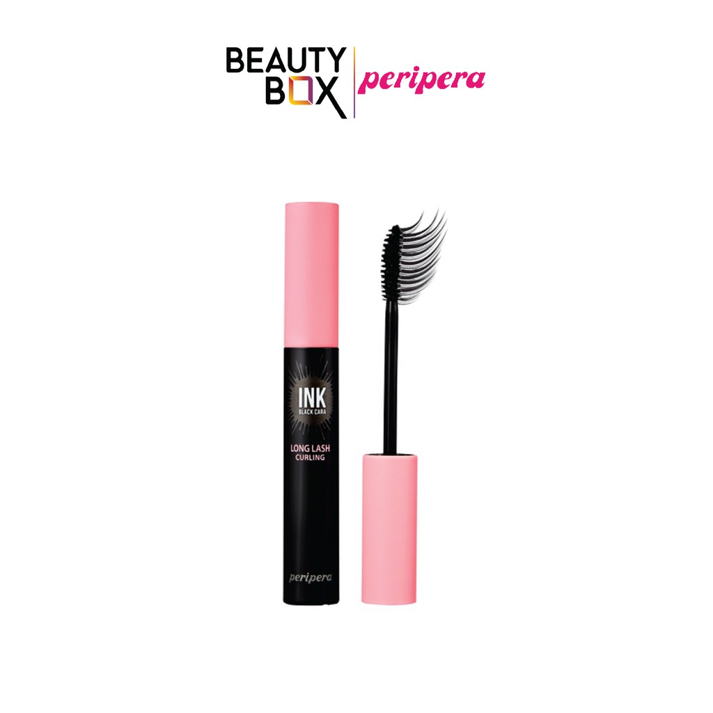 [Mã FMCGM50 - 8% đơn 250K] Mascara Chải Mi Peripera Ink Black Cara #1 Long Lash Curling (Ad) 7g