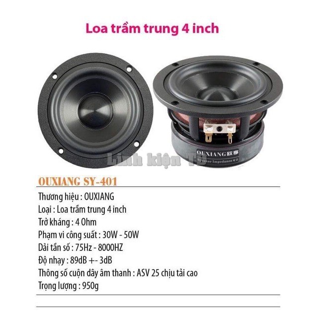 Loa Middle Bass - trầm trung 4 inch SY-401