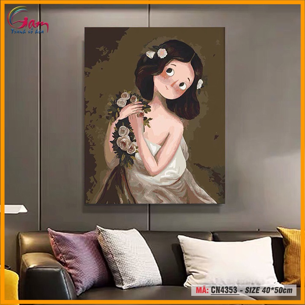 Tranh tô màu theo số Tranhsohoavn công chúa CN4353