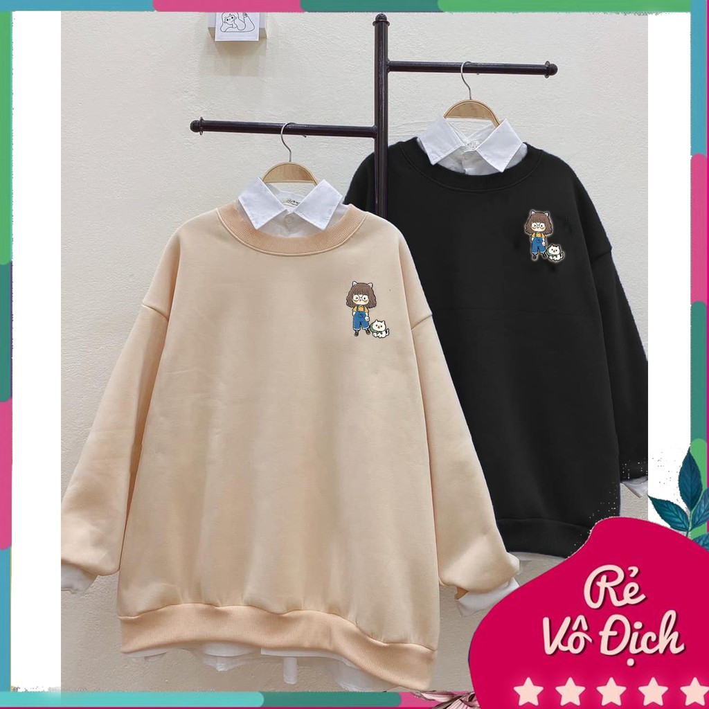 [FREESHIP 50K] Áo Sweater Cô Chủ và Cún Con form rộng, áo sweater Cô Chủ và Cún Con phong cách oversize unisex | BigBuy360 - bigbuy360.vn