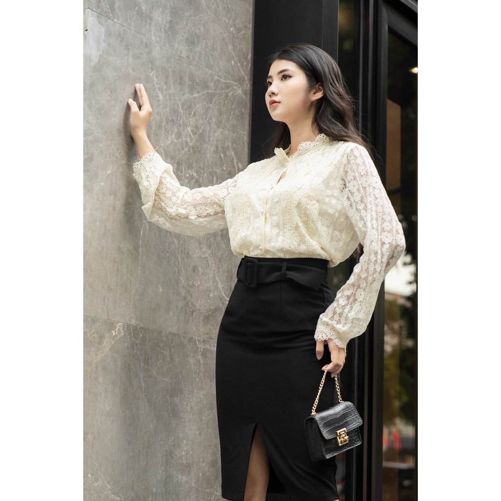 [Giá Hủy Diệt] Chân váy công sở nữ, chân váy bút chì, kèm đai, dáng dài, xẻ trước | BigBuy360 - bigbuy360.vn