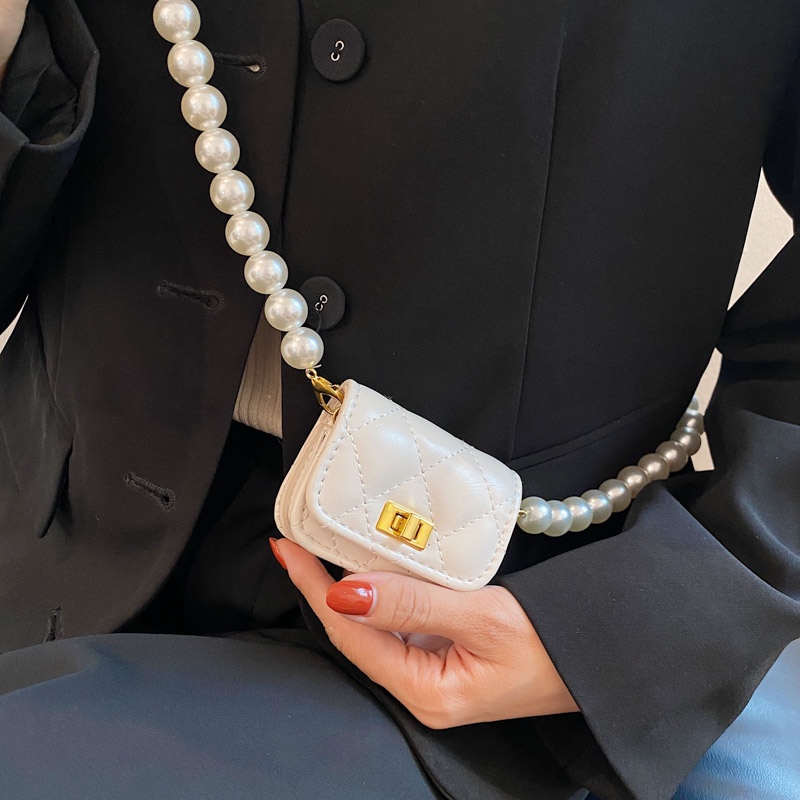 Túi xách nữ mini túi đeo chéo quai đeo ngọc trai nhân tạo1999store_official