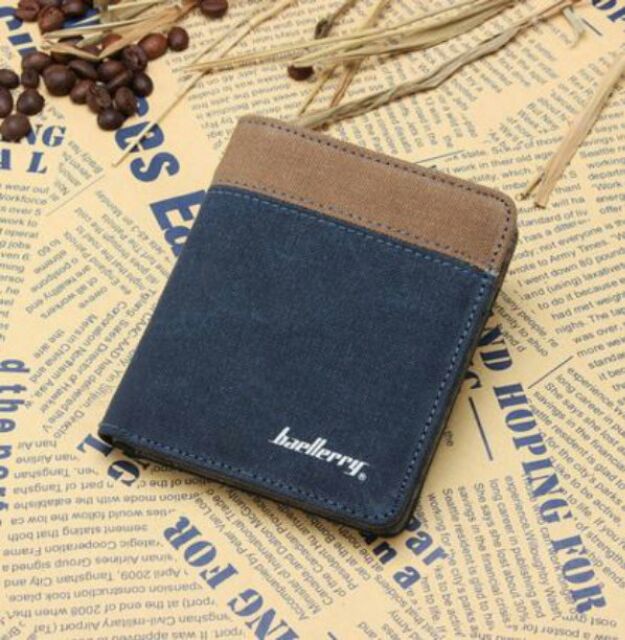 Bóp Vải Và PU Phối Màu Dọc