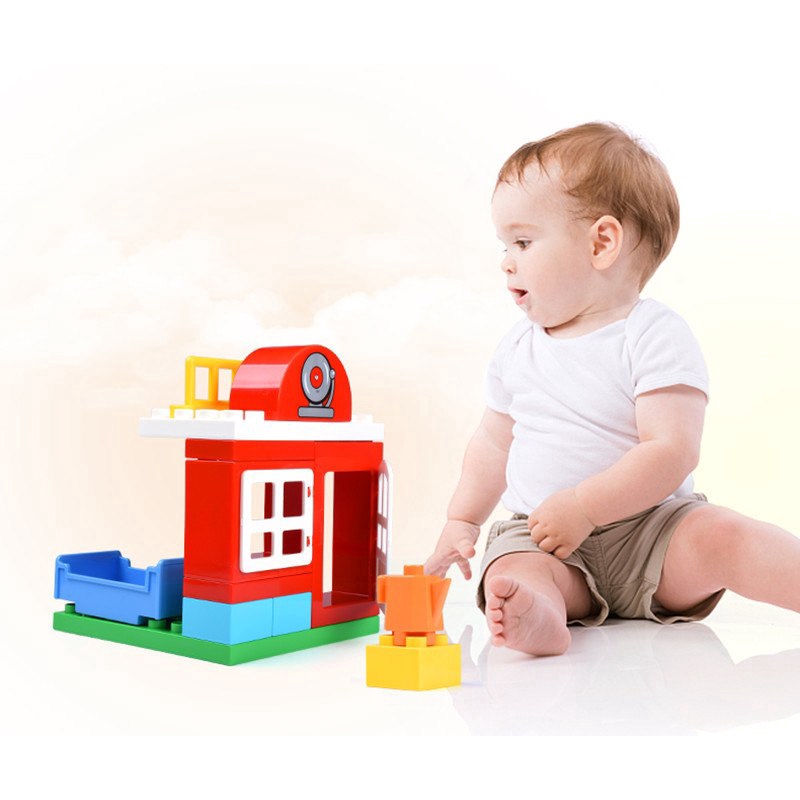 GOROCK Sở cứu hỏa thành phố lính cứu hỏa khối đồ chơi trẻ em