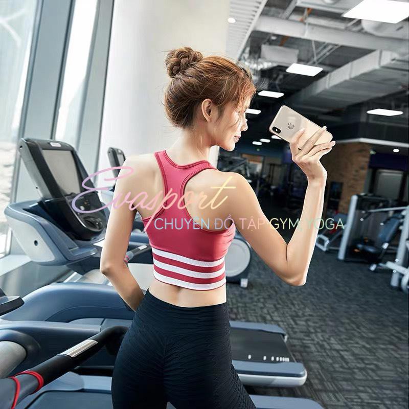 Áo bra [ BOMSHELL] tập gym, yoga vải Dệt Kim Cao Cấp -EvaSport.VN