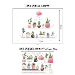 Decal dán tường Chậu cây hồng