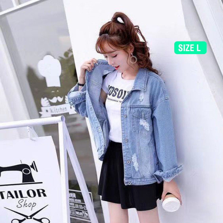 [big size] Áo khoác jean nam và nữ xanh có 6 túi thật cao cấp form rộng tinh tế