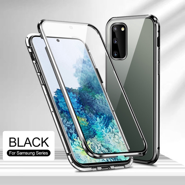 Ốp điện thoại khung nhôm cứng kính hai mặt cho Samsung Note10 S10 Lite Galaxy Note 10+ 9 8 S10 Lite S20