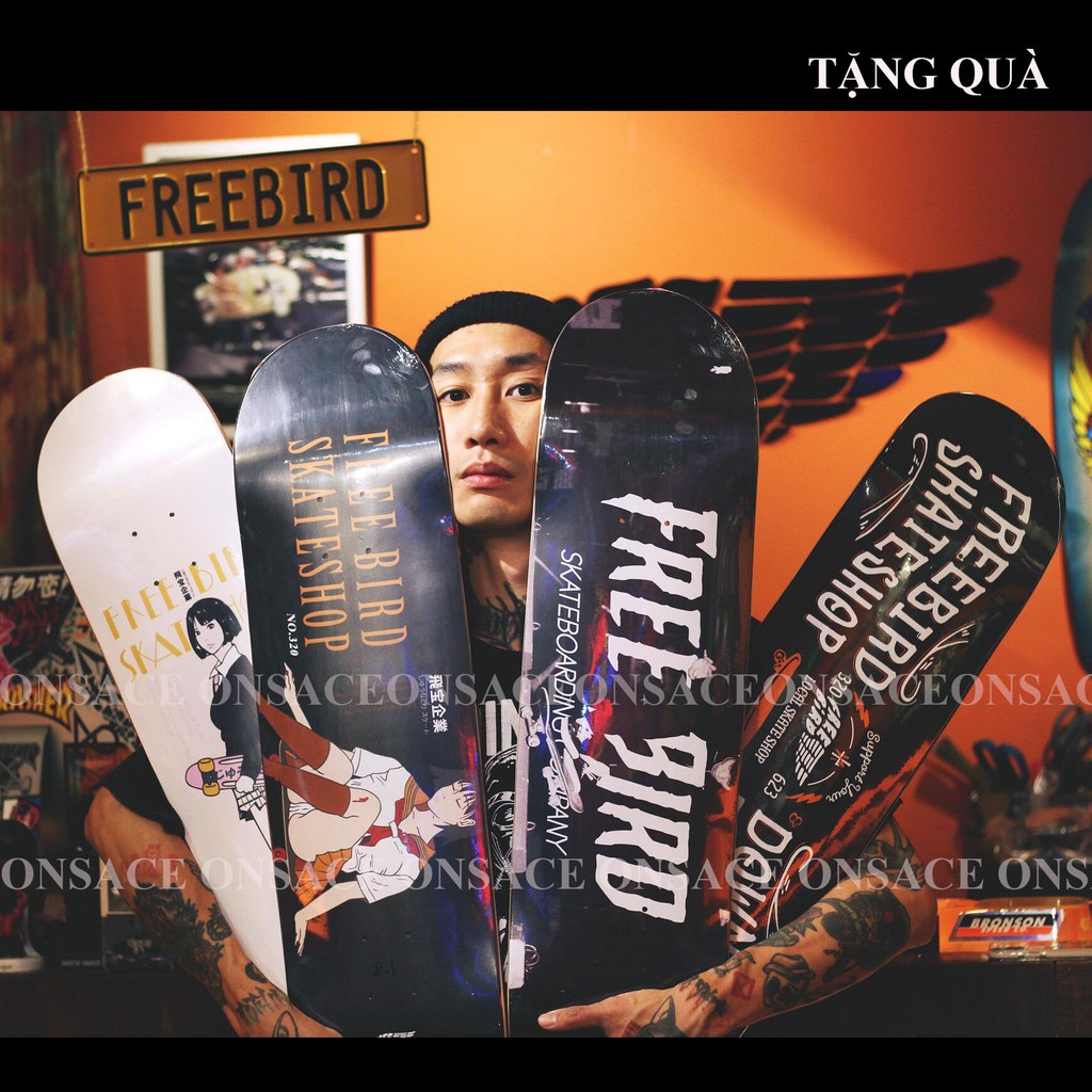 TẶNG QUÀ - Ván trượt skateboard thể thao chất liệu gỗ phong ép cao cấp 7 lớp mặt nhám