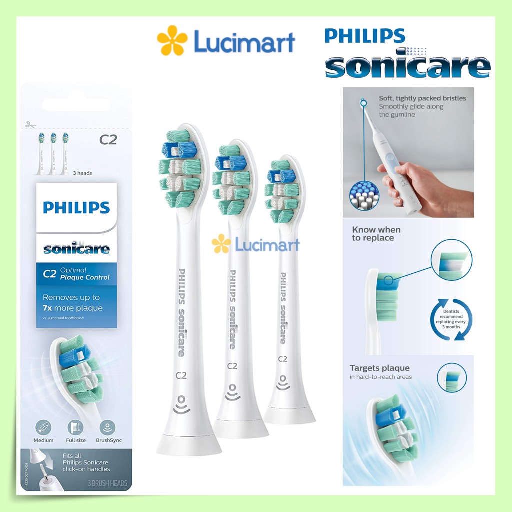 Đầu bàn chải điện Philips Sonicare C1 C2 G2 W C3 G3 W3 [Hàng Mỹ]