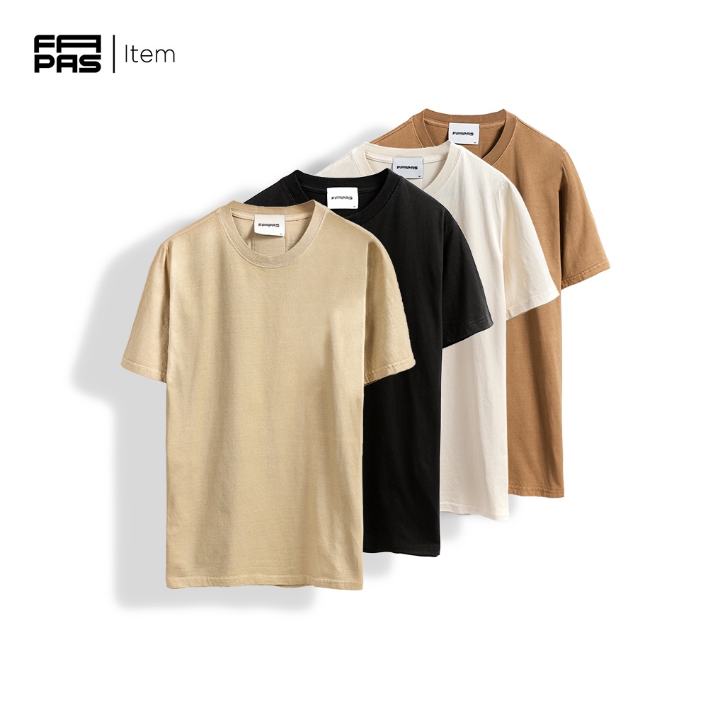 Áo Thun Nam Trơn SS2 Vải Cotton Dày Dặn Màu Sắc Trung Tính Đính Tag Da Xịn Form Rộng - FAPAS