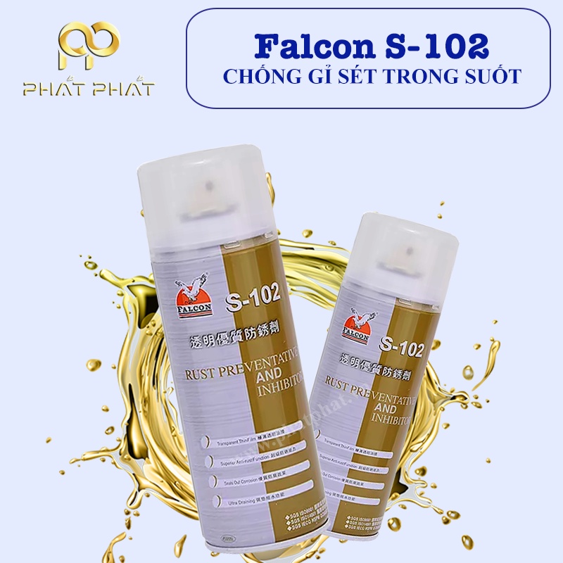 Bình xịt bôi trơn chống gỉ sét ổ trục, bảo dưỡng khuôn trong công nghiệp Falcon S-102 450ml