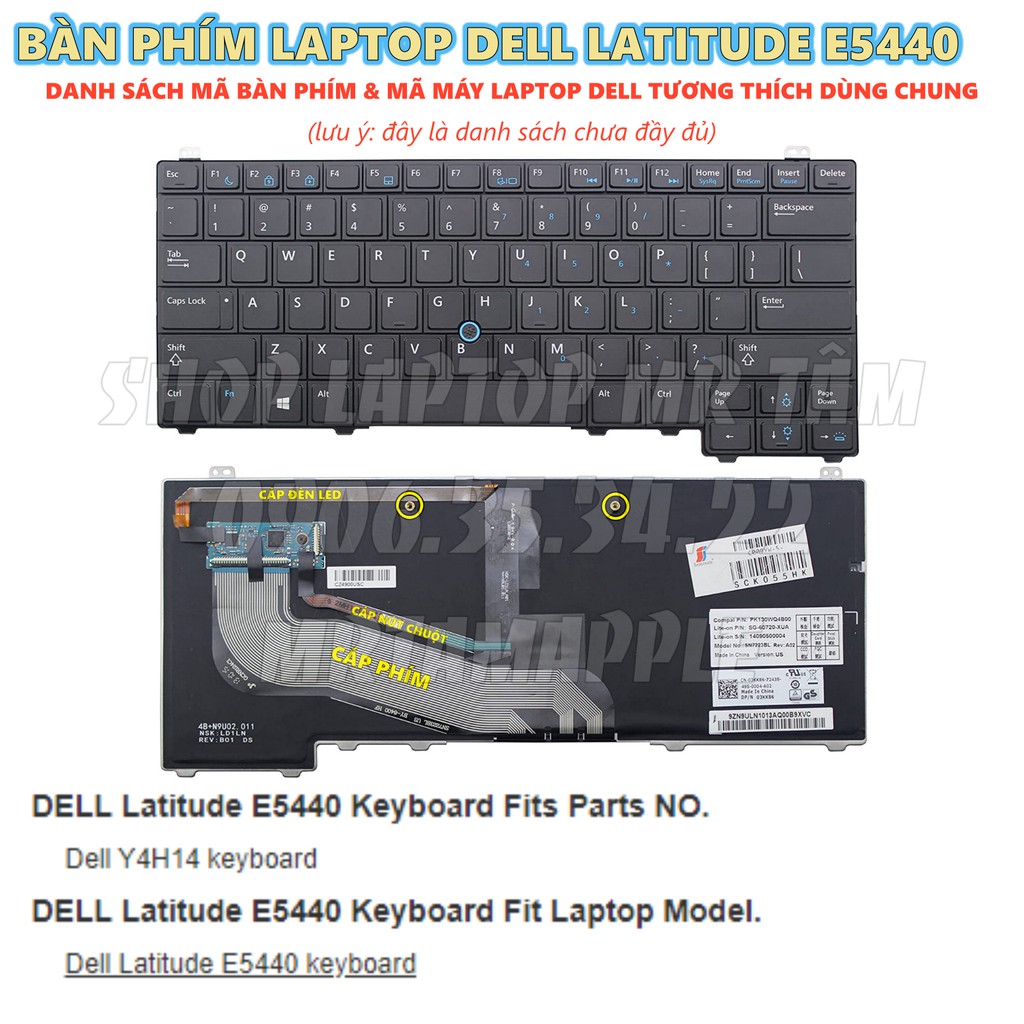 (KEYBOARD) BÀN PHÍM LAPTOP DELL E5440 dùng cho Latitude E5440