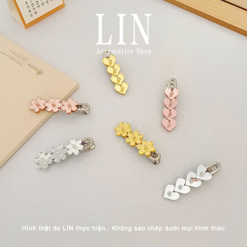 Kẹp Tóc Kẹp Mái Kim Loại Ánh Gương LIN
