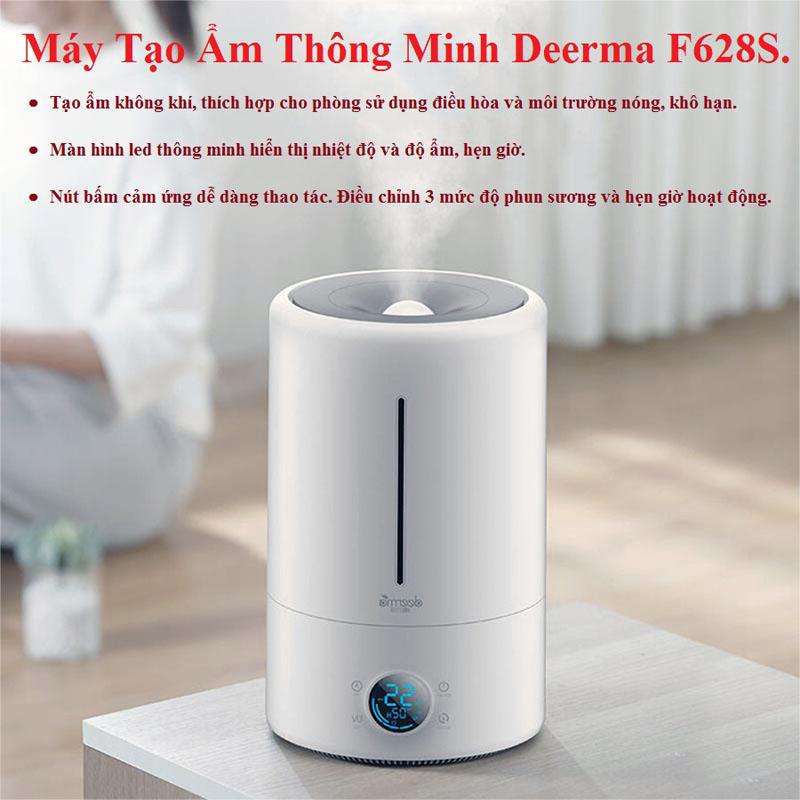 Máy tạo ẩm thông minh Deerma F628S cao cấp thể tích 5Lít, có 3 chế đô thong minh dễ sử dụng Bh uy tín toàn quốc