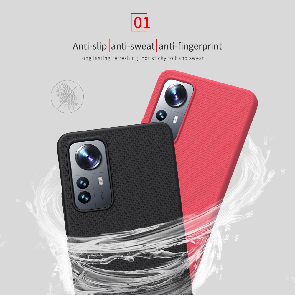 Ốp điện thoại NILLKIN PC cứng siêu mỏng nhám chống sốc chống bám dấu vân tay cho Xiaomi Mi 12 Lite