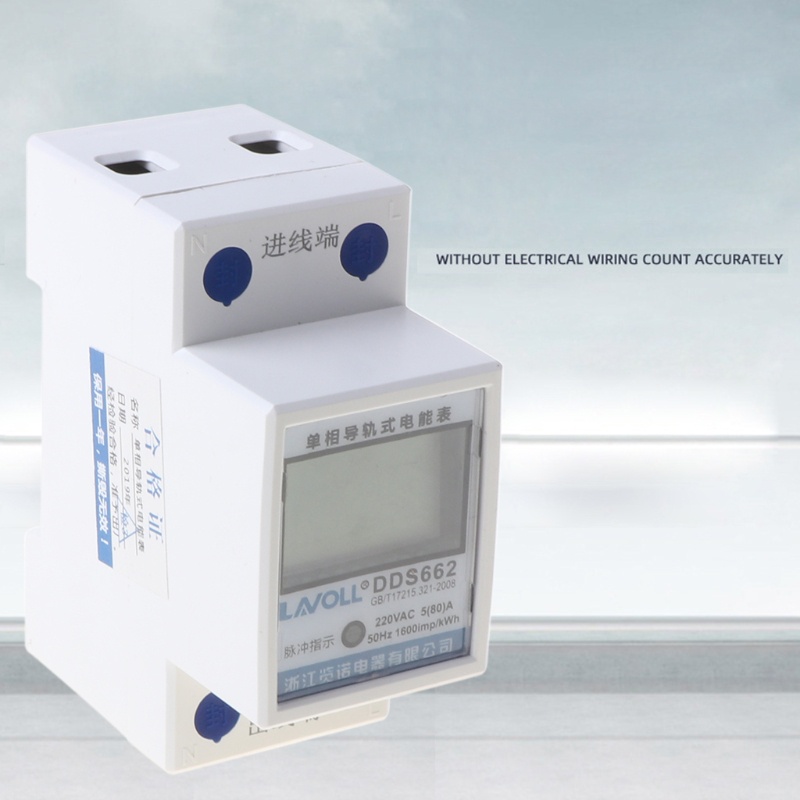 Thiết Bị Đo Công Suất Watt Màn Hình LCD Kỹ Thuật Số kWh 230V AC 50Hz Din