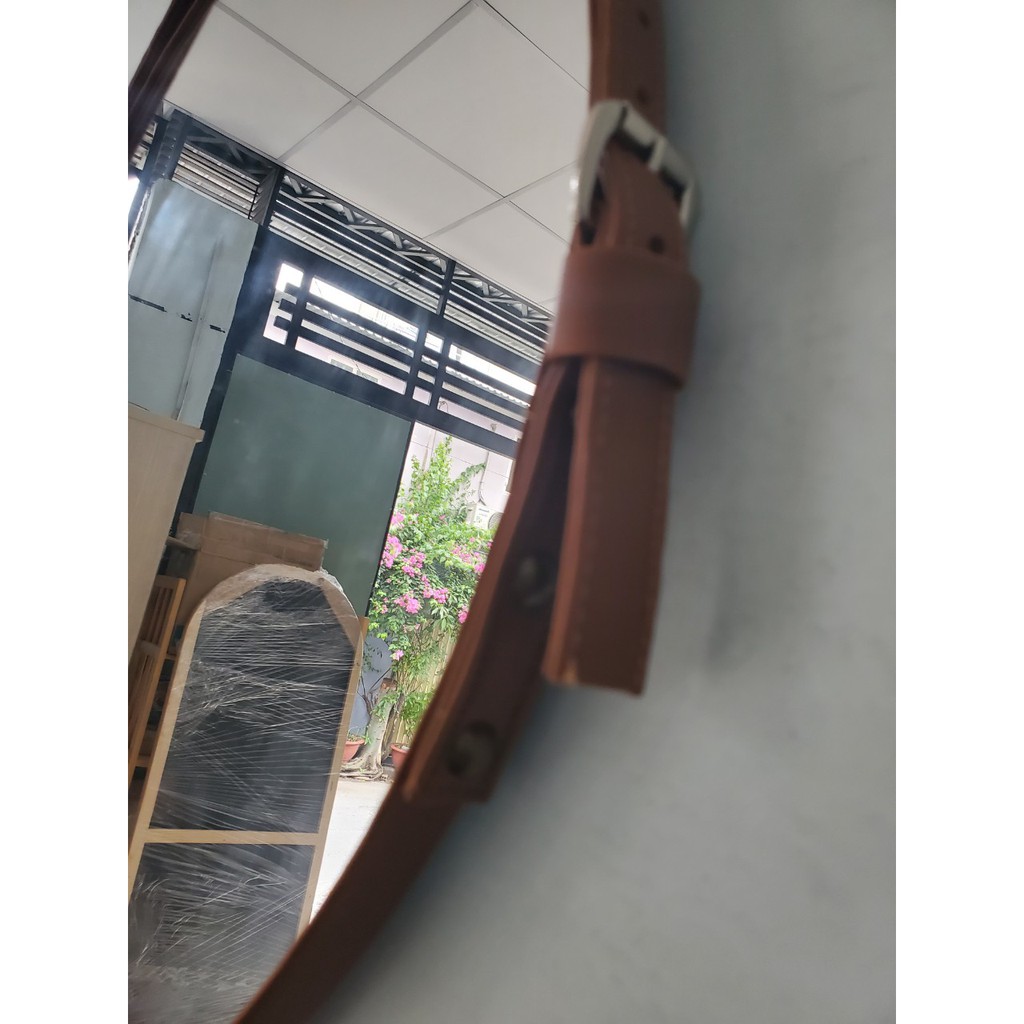 GƯƠNG TRÒN dây da không viền treo tường D50 - Home vui vẻ