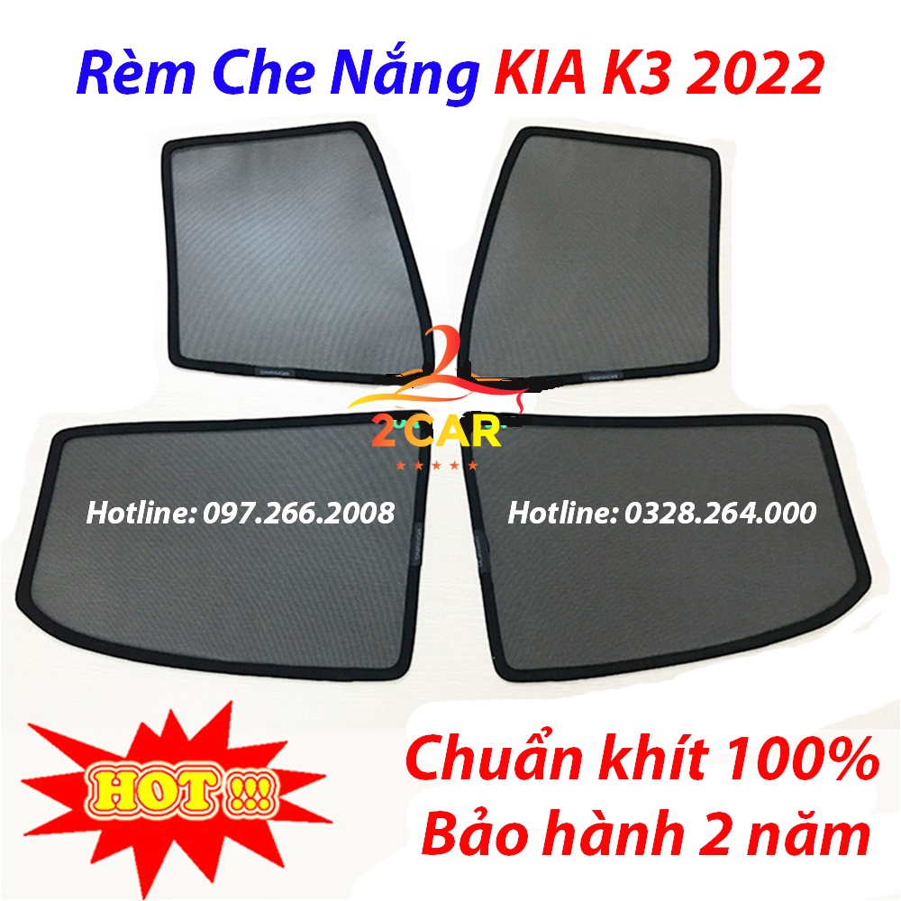 Rèm che nắng nam châm xe Kia K3 2021-2022, HÀNG ĐẸP NHẤT THỊ TRƯỜNG