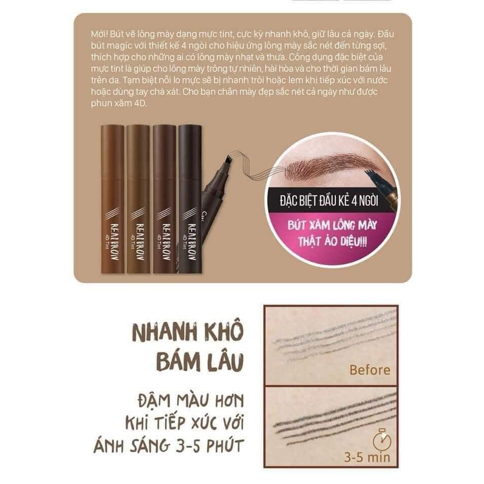 Bút Vẽ Chân Mày Phẩy Sợi Cathy Doll Real Brow 4D Tatoo Tint