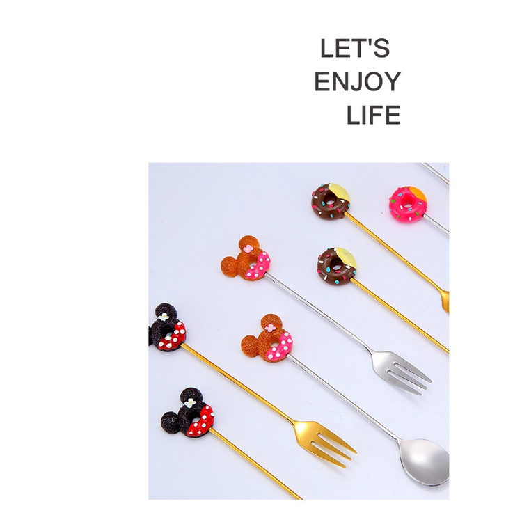 Muỗng Cà Phê Bằng Thép Không Gỉ 304 Họa Tiết Hoạt Hình