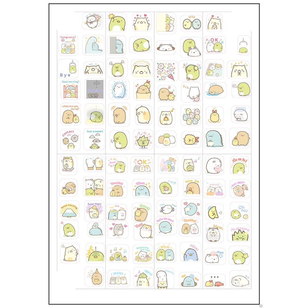 sticker sumikko hoạt hình SI3 hình dán dễ thương trang trí dán sổ dán điện thoại 1 tờ 7*19,5cm bullet journal