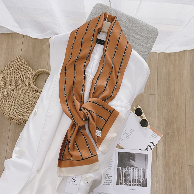 Khăn Choàng Lụa Mỏng Dáng Dài In Họa Tiết Thời Trang Xuân Hè 24H