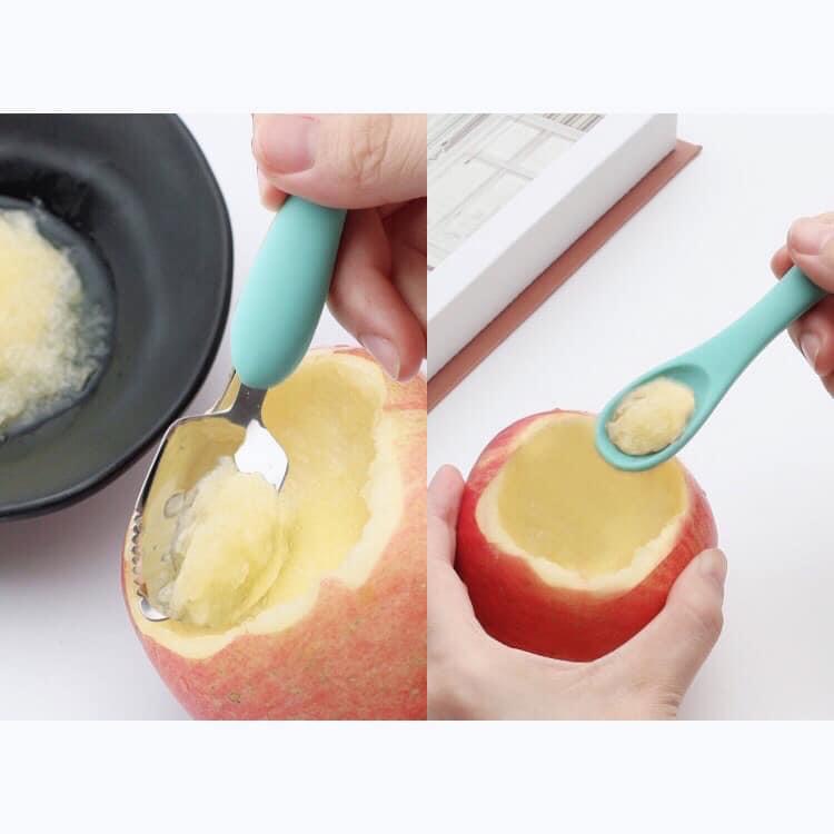 Thìa / Muỗng nạo hoa quả 2 đầu tiện lợi dành cho bé (có hộp đựng sạch sẽ)
