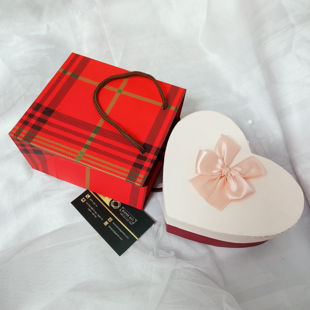 Hộp đựng quà 20/10, sinh nhật trái tim, tình yêu vĩnh cửa (mix phụ kiện, hộp, túi quà sẵn) chỉ việc mang về cho quà vào