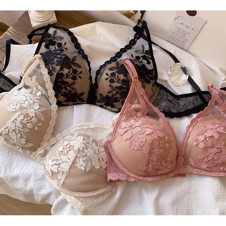 Bộ Đồ Lót Bralette Ren Lưới Thêu Hoa Sang Chảnh Mới S314 | BigBuy360 - bigbuy360.vn