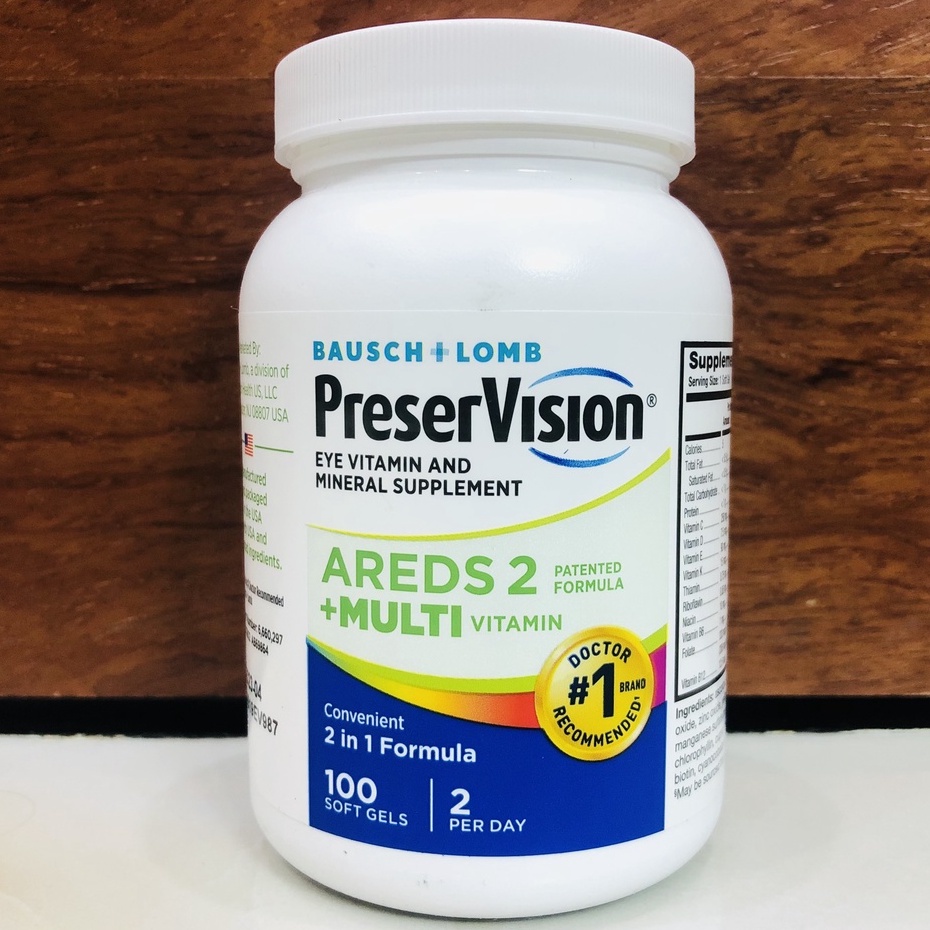 [HÀNG MỸ - DATE 4/2023] PreserVision AREDS 2 Multi 2 in 1 Softgels 100 VIÊN